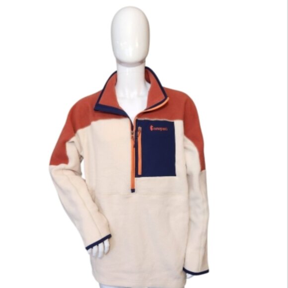 Cotopaxi Abrazo Half-Zip Cream, Spice, Navy Fleece Pullover Jacket - Picture 3 of 11